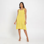 Pale yellow cutwork dress