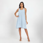 Blue cutwork dress