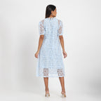 Blue cutwork dress