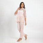 Pink lace cutwork coord set