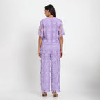 Lilac 3D schiffli coord set