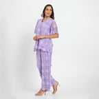 Lilac 3D schiffli coord set