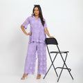 Lilac 3D schiffli coord set