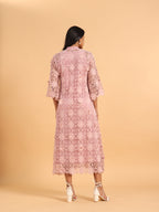 Pink 3D schiffli dress