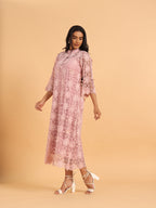 Pink 3D schiffli dress