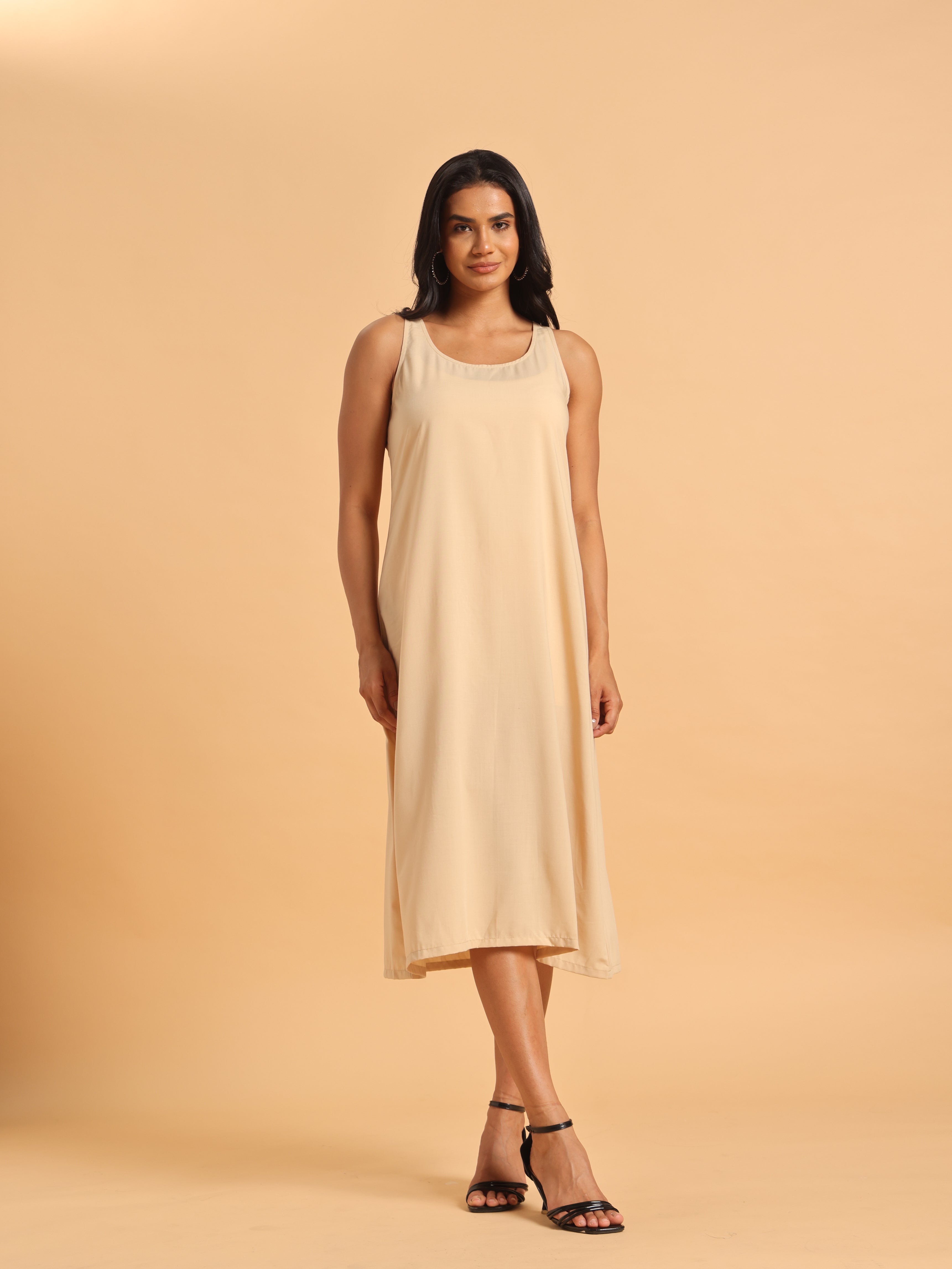 Beige 3D schiffli dress