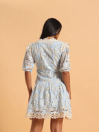 Blue floral lace dress