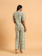 Sage green 3D schiffli coord set