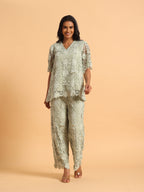 Sage green 3D schiffli coord set