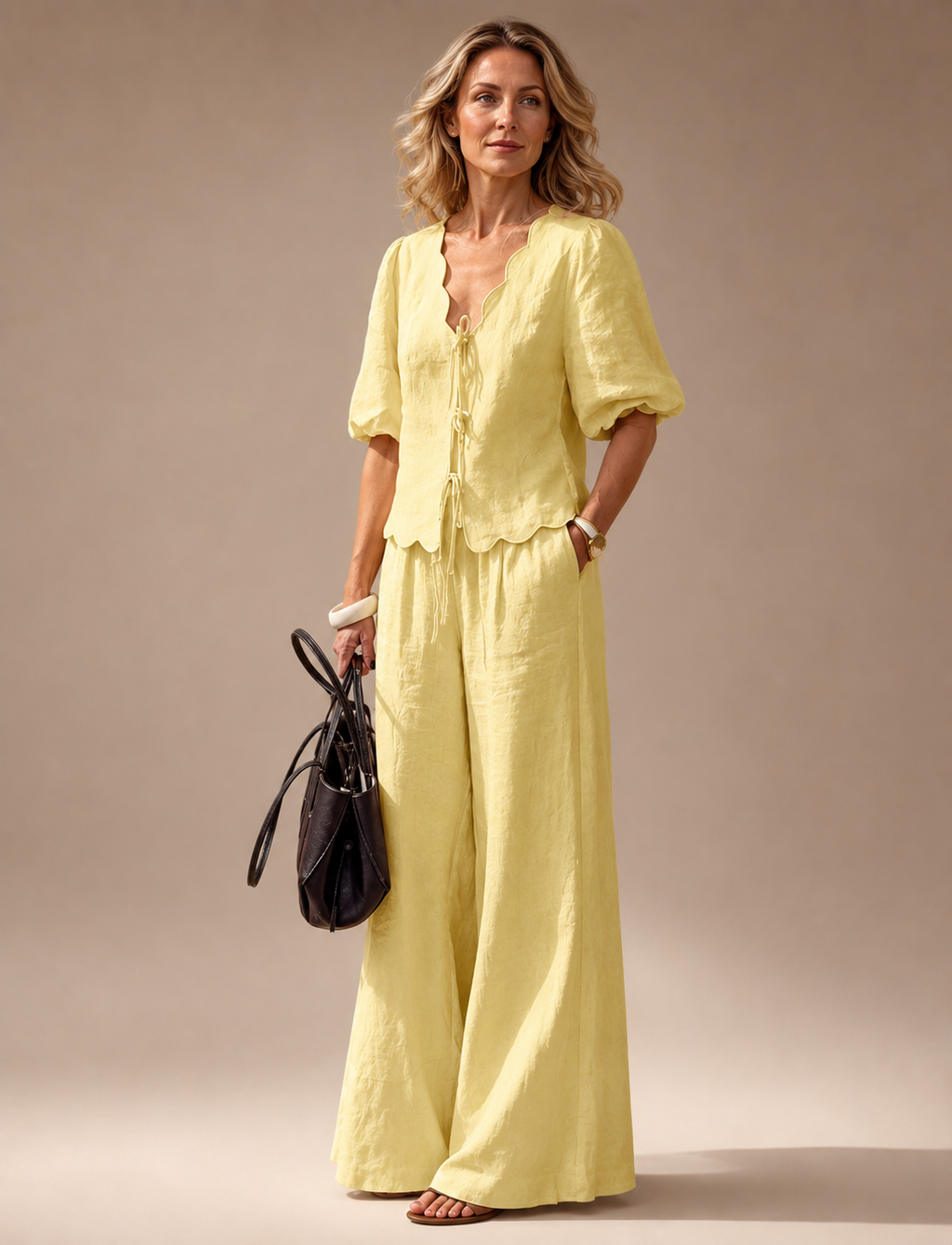 Yellow linen coord set