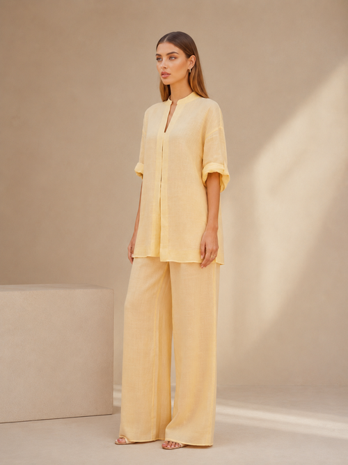 Butter Yellow linen coord set