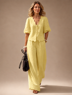 Yellow linen coord set