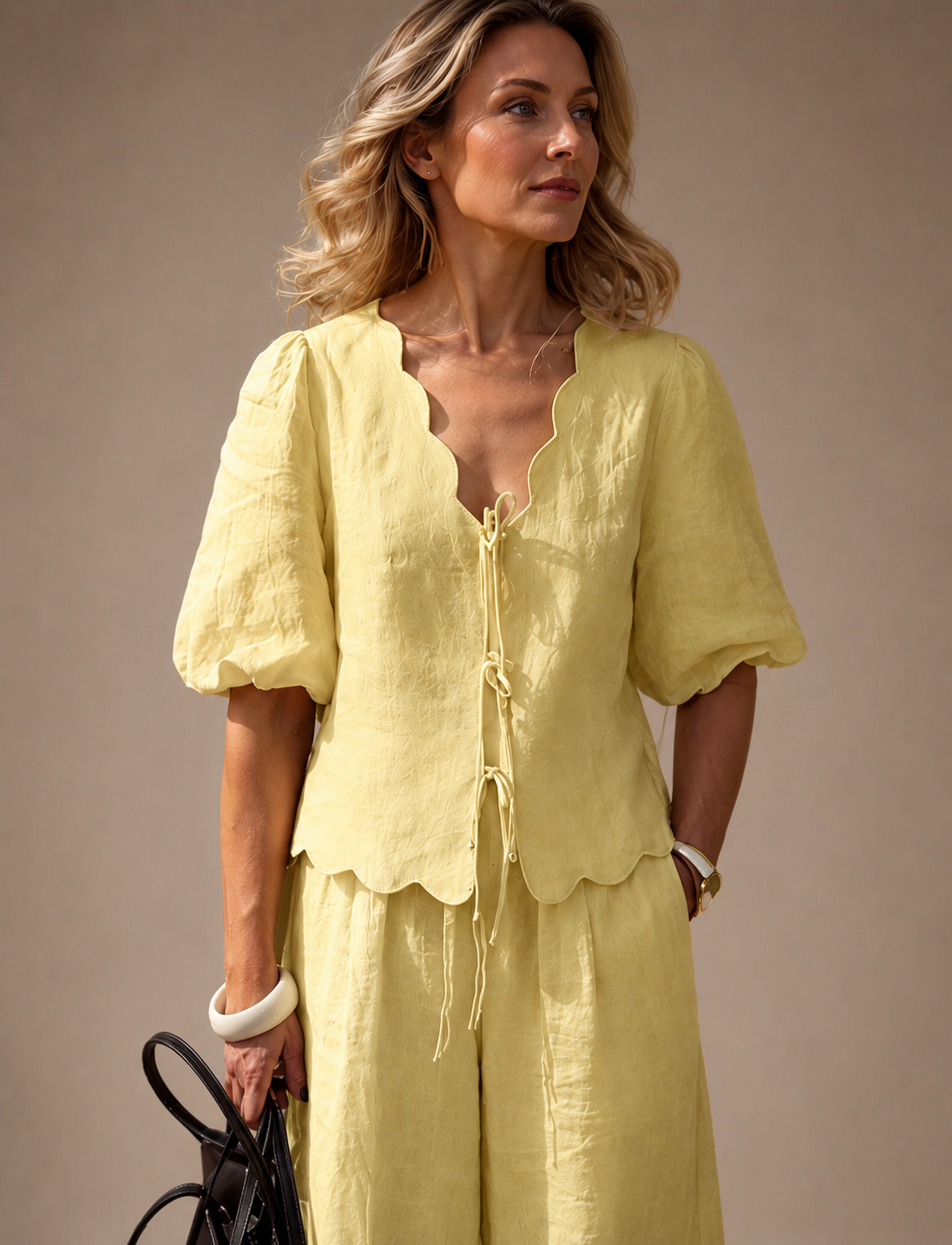 Yellow linen coord set