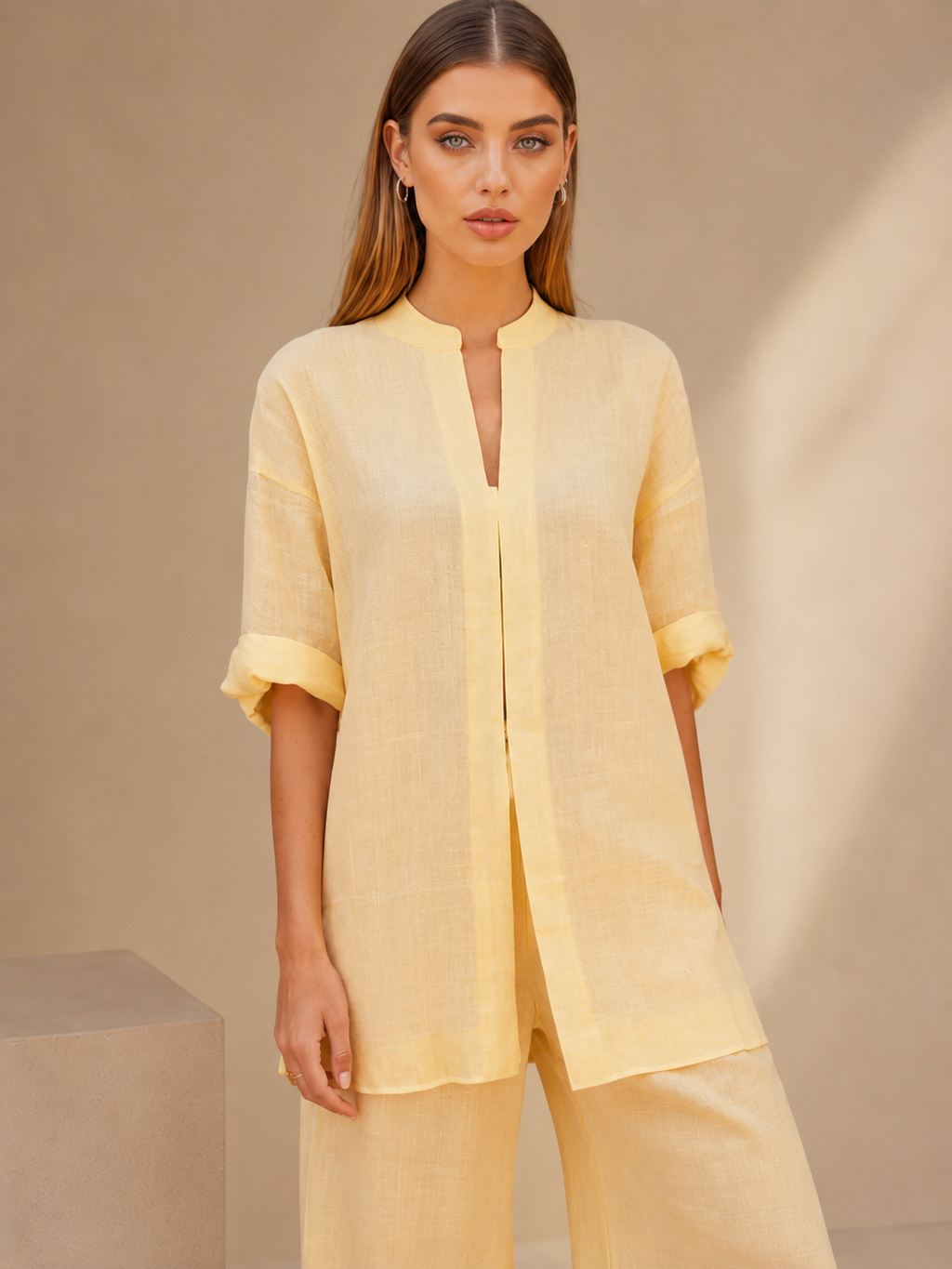 Butter Yellow linen coord set