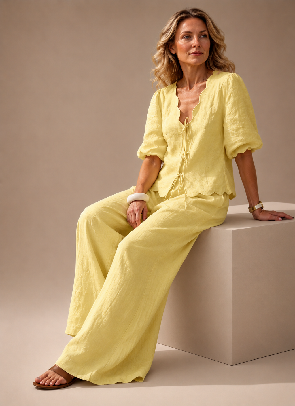Yellow linen coord set