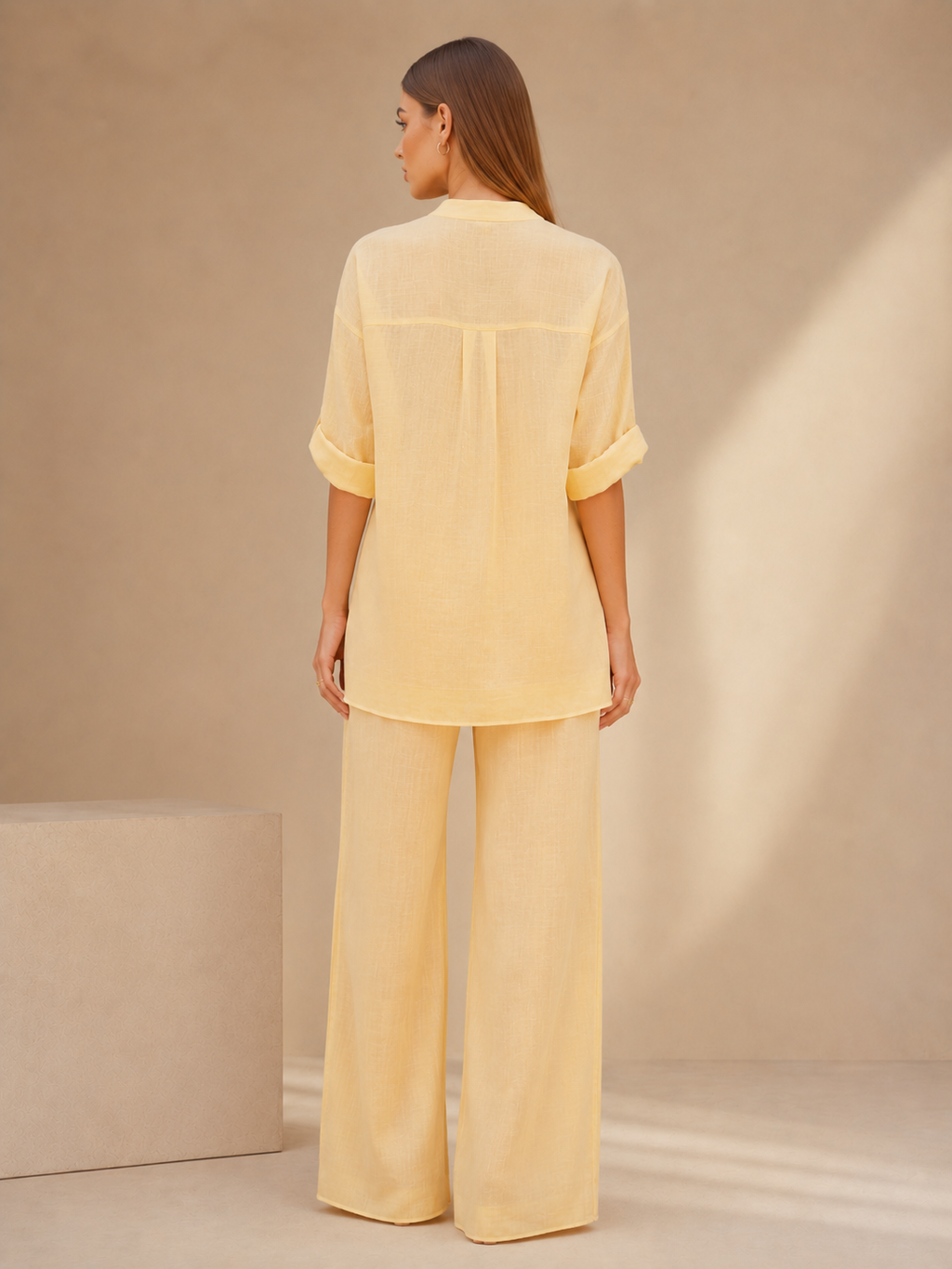Butter Yellow linen coord set