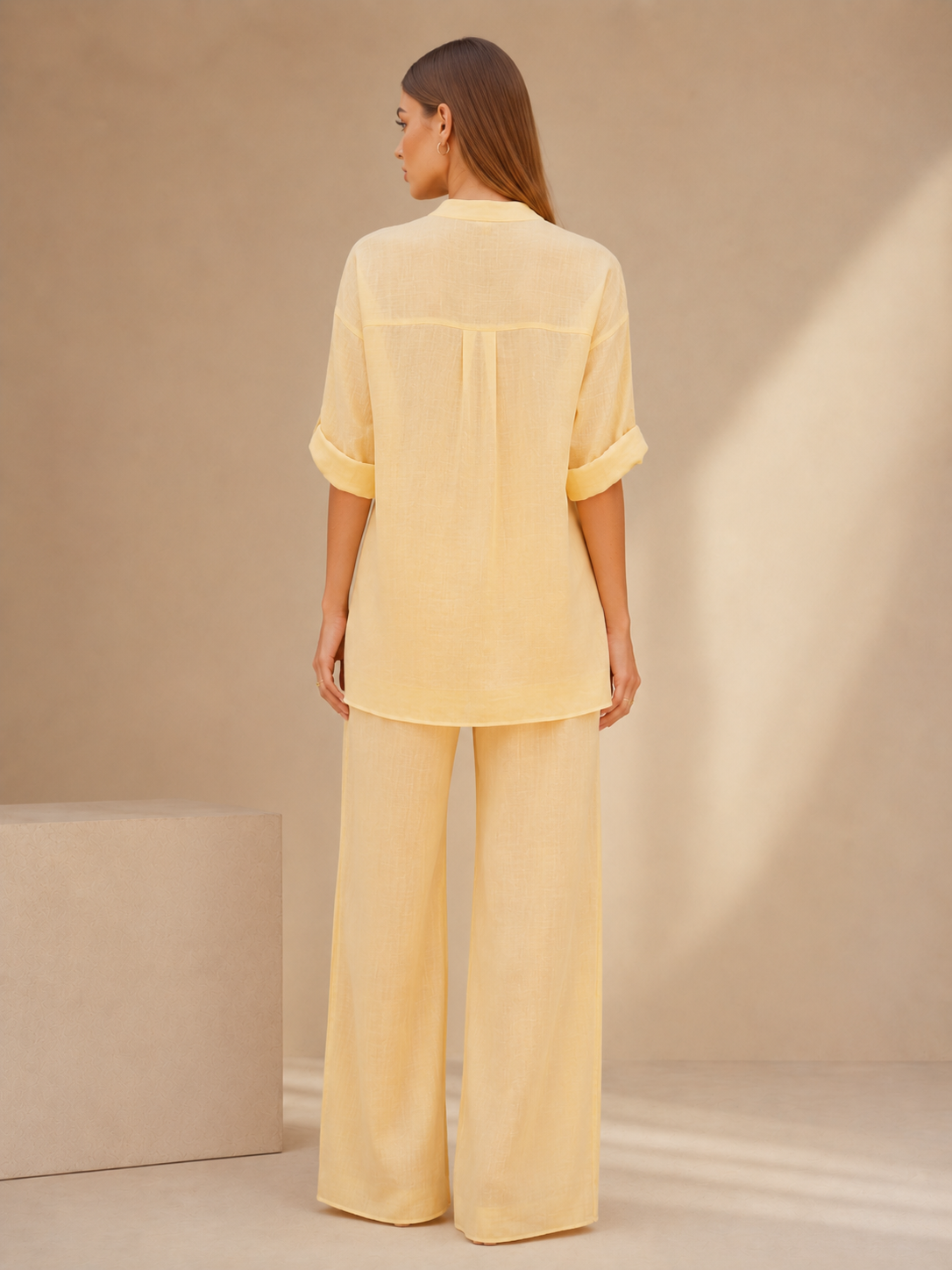 Butter Yellow linen coord set
