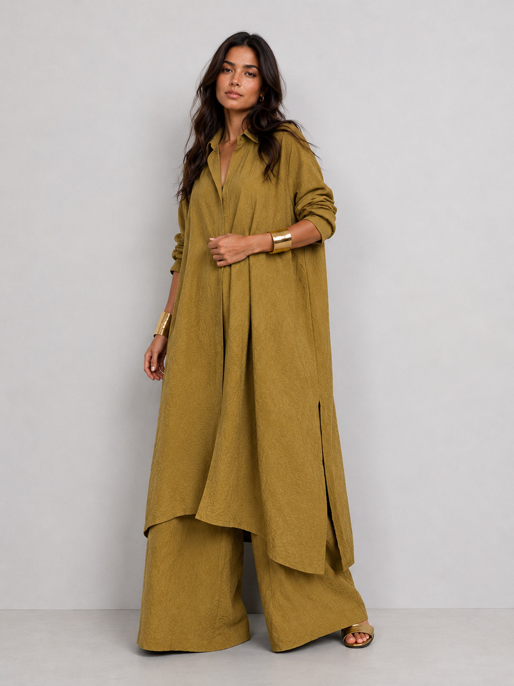 Olive green oversized coord set