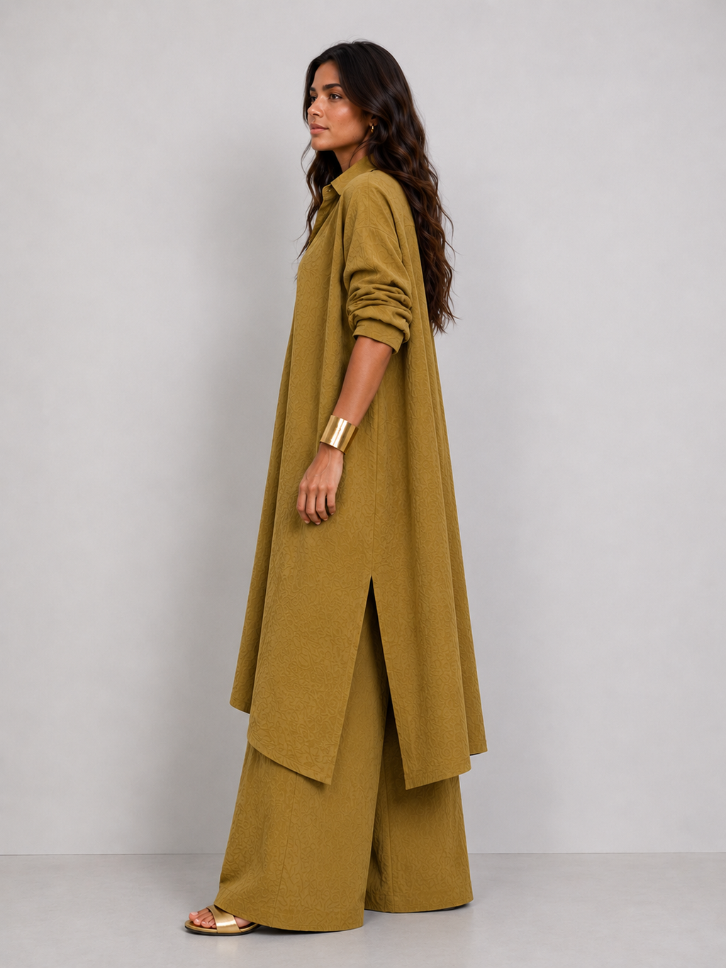 Olive green oversized coord set
