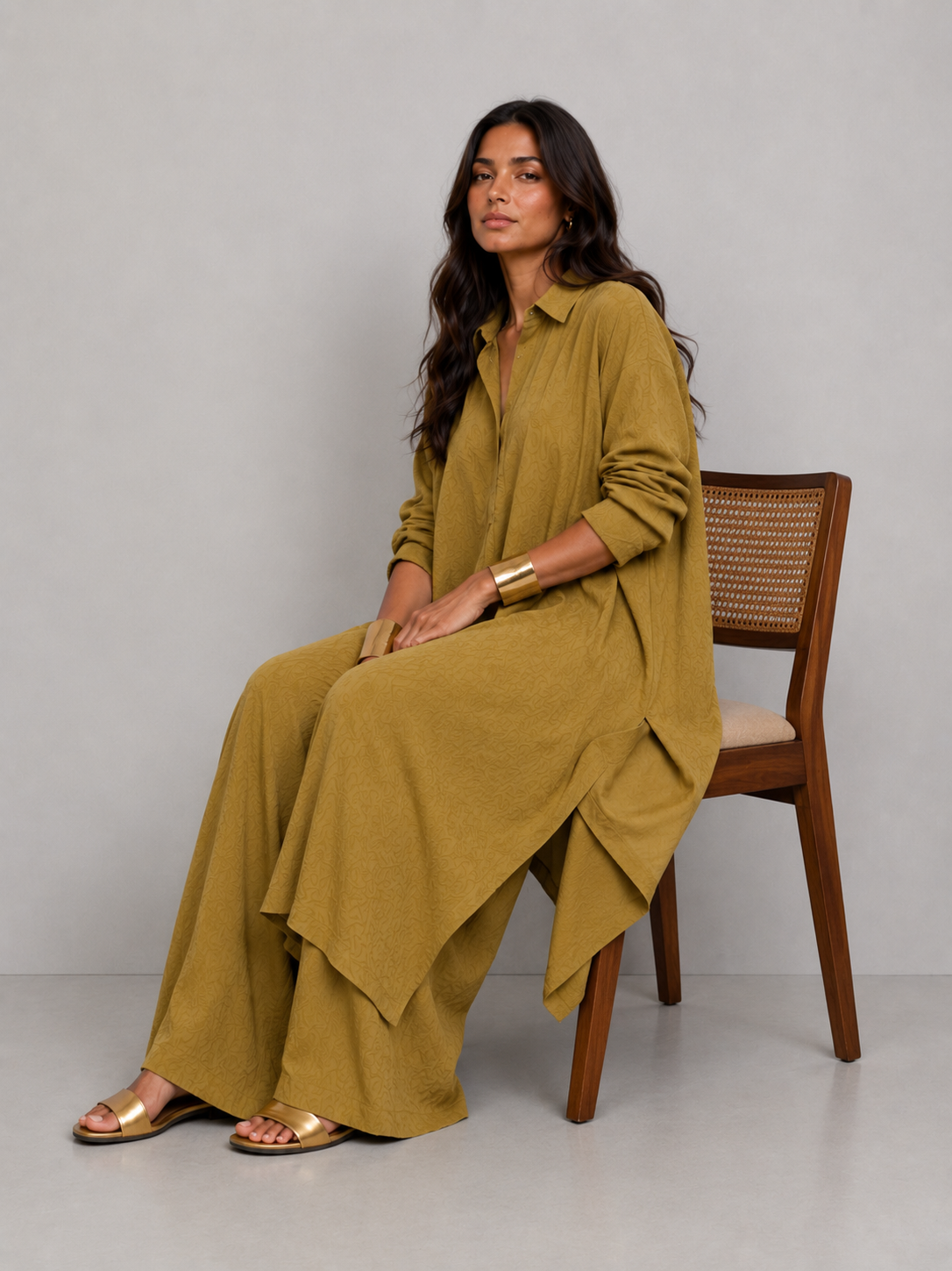 Olive green oversized coord set