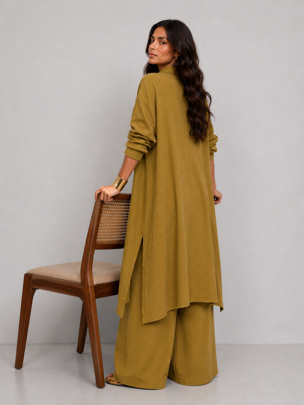 Olive green oversized coord set
