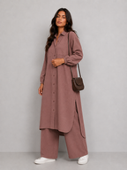 Rosewood long shirt tunic set