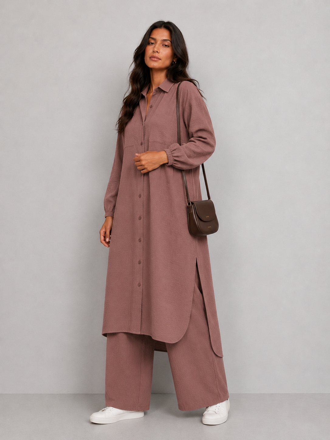 Rosewood long shirt tunic set