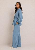 Blue drawstring coord set