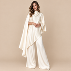 Ivory Satin Cape Co-ord Set