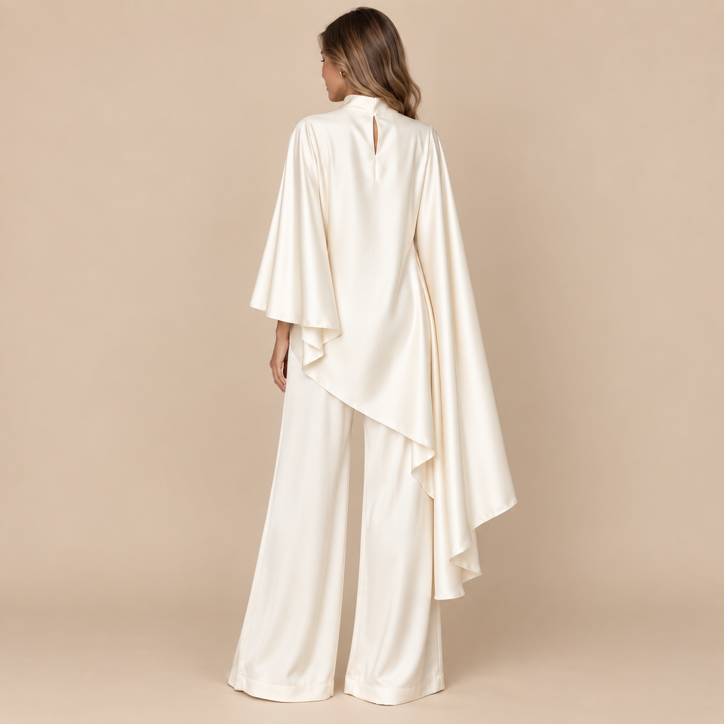 Ivory Satin Cape Co-ord Set
