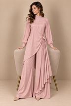 Pink Taupe Draped Co-Ord Set