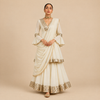 Ivory mirrorwork sharara set
