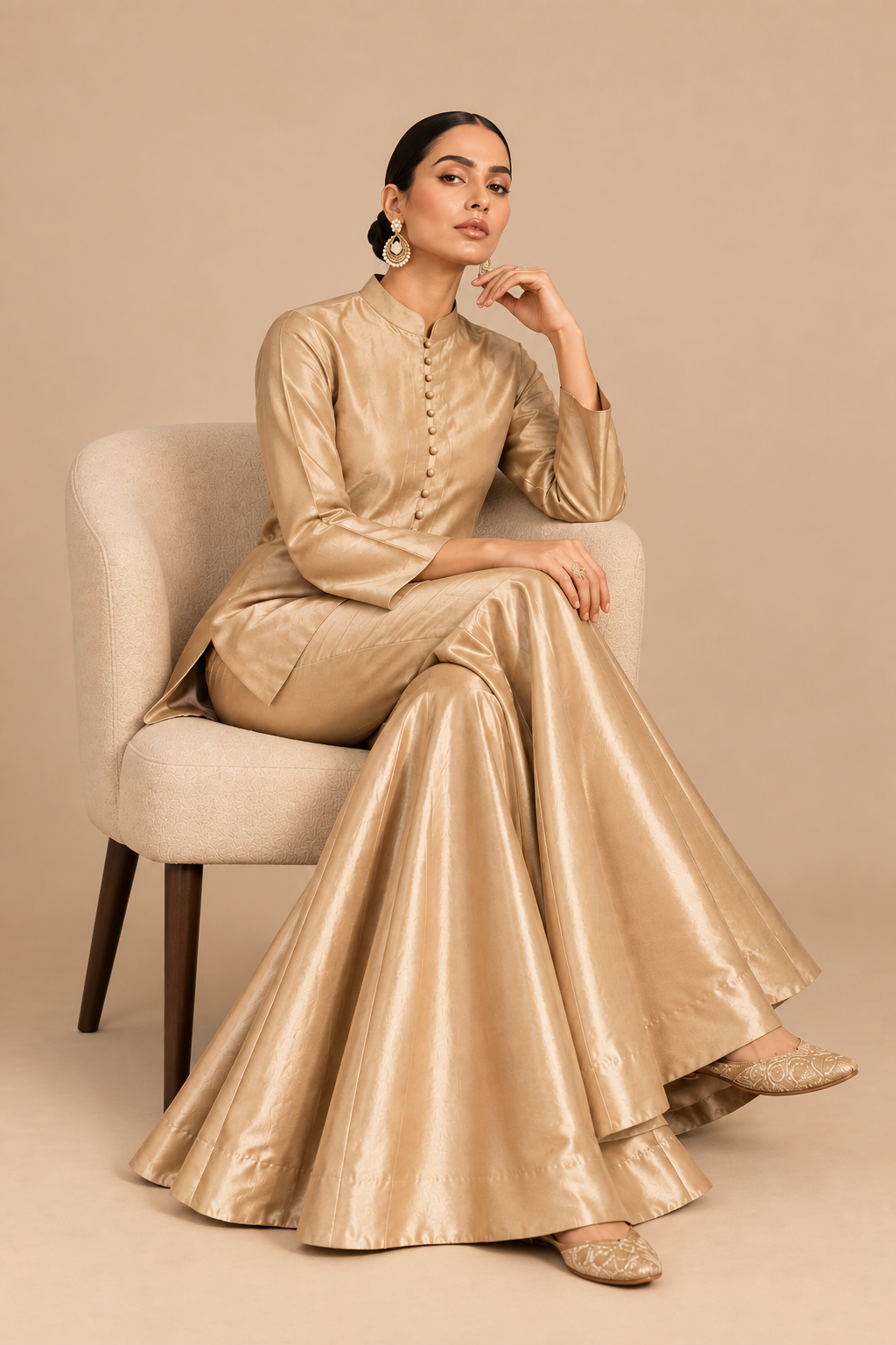 Golden sharara set