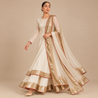 Ivory Anarkali Sharara Set