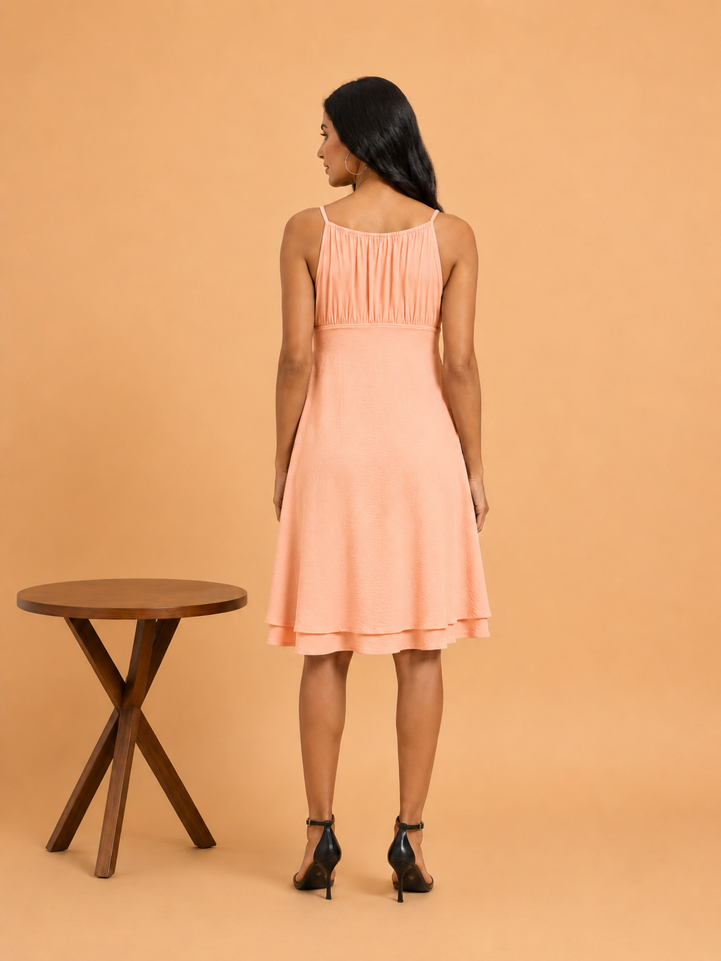 Peach halter dress