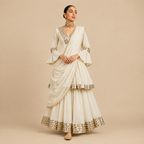 Ivory mirrorwork sharara set
