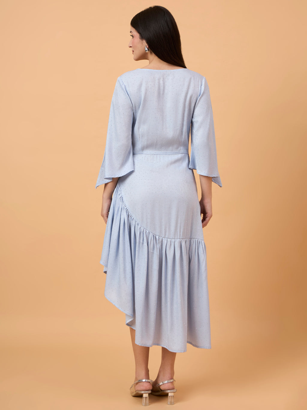 Powder Blue swarovaski stones Midi Dress