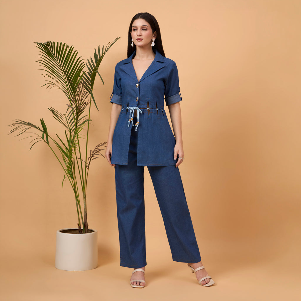 Blue denim coord set