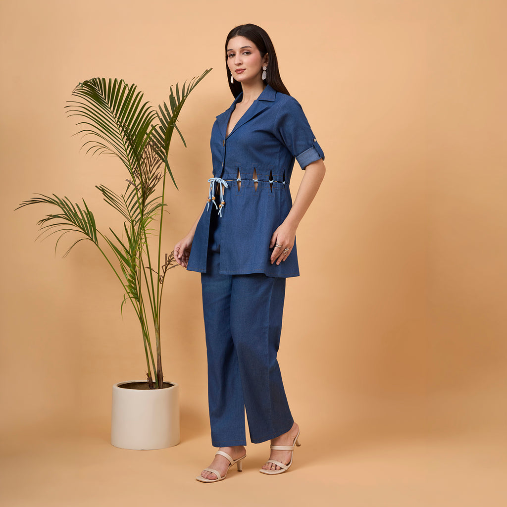 Blue denim coord set