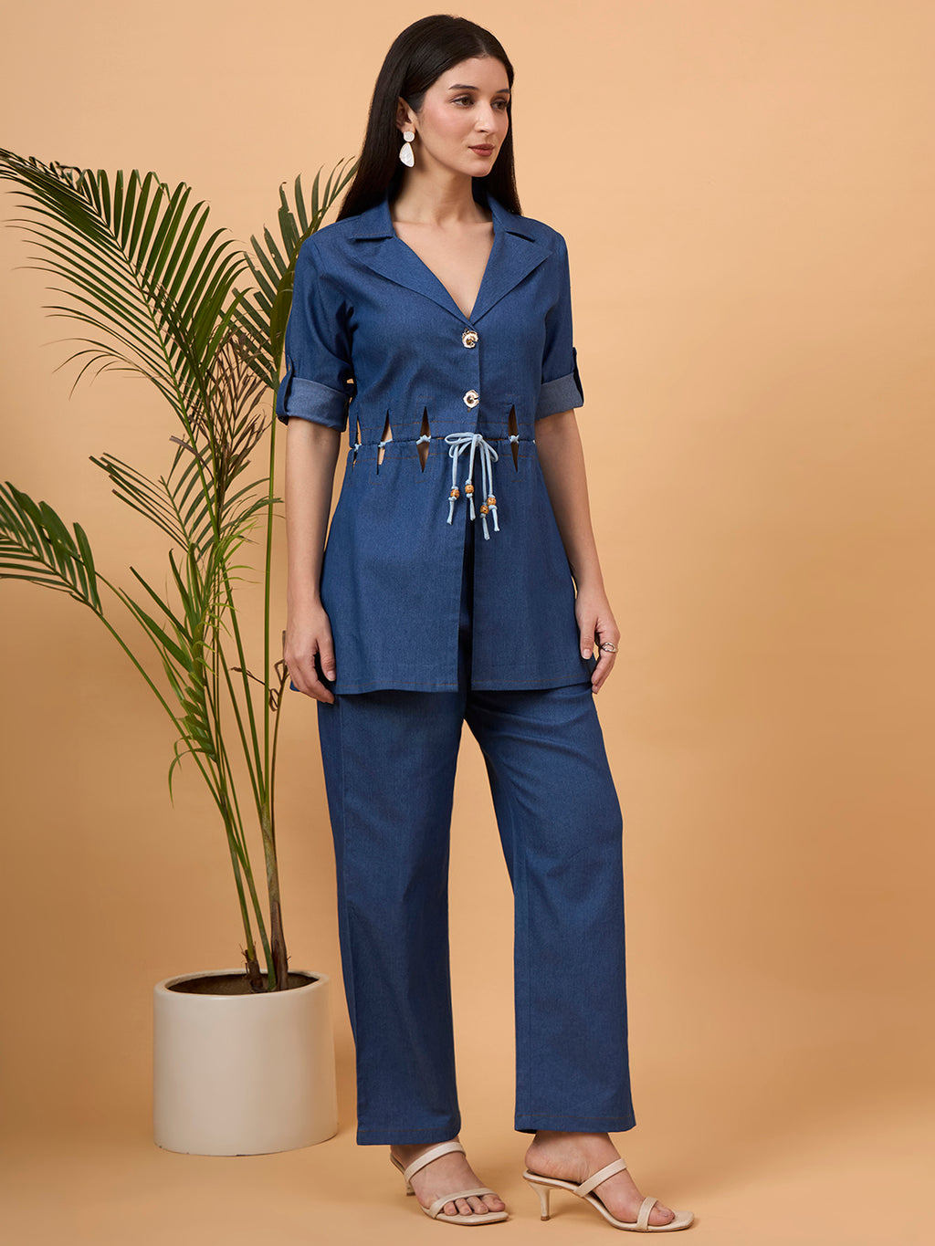 Blue denim coord set