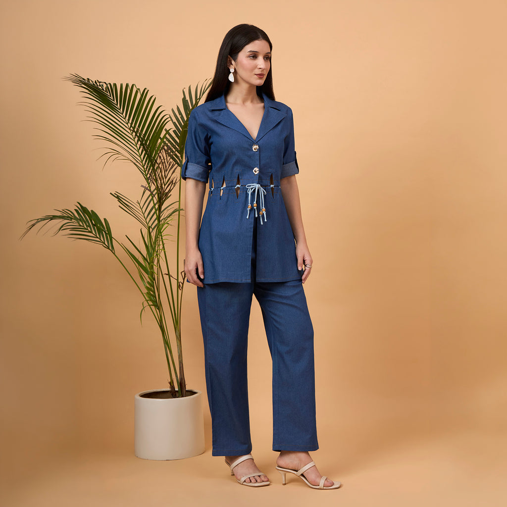 Blue denim coord set