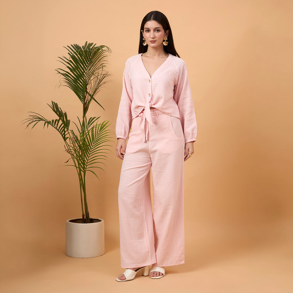 Light pink cotton coord set