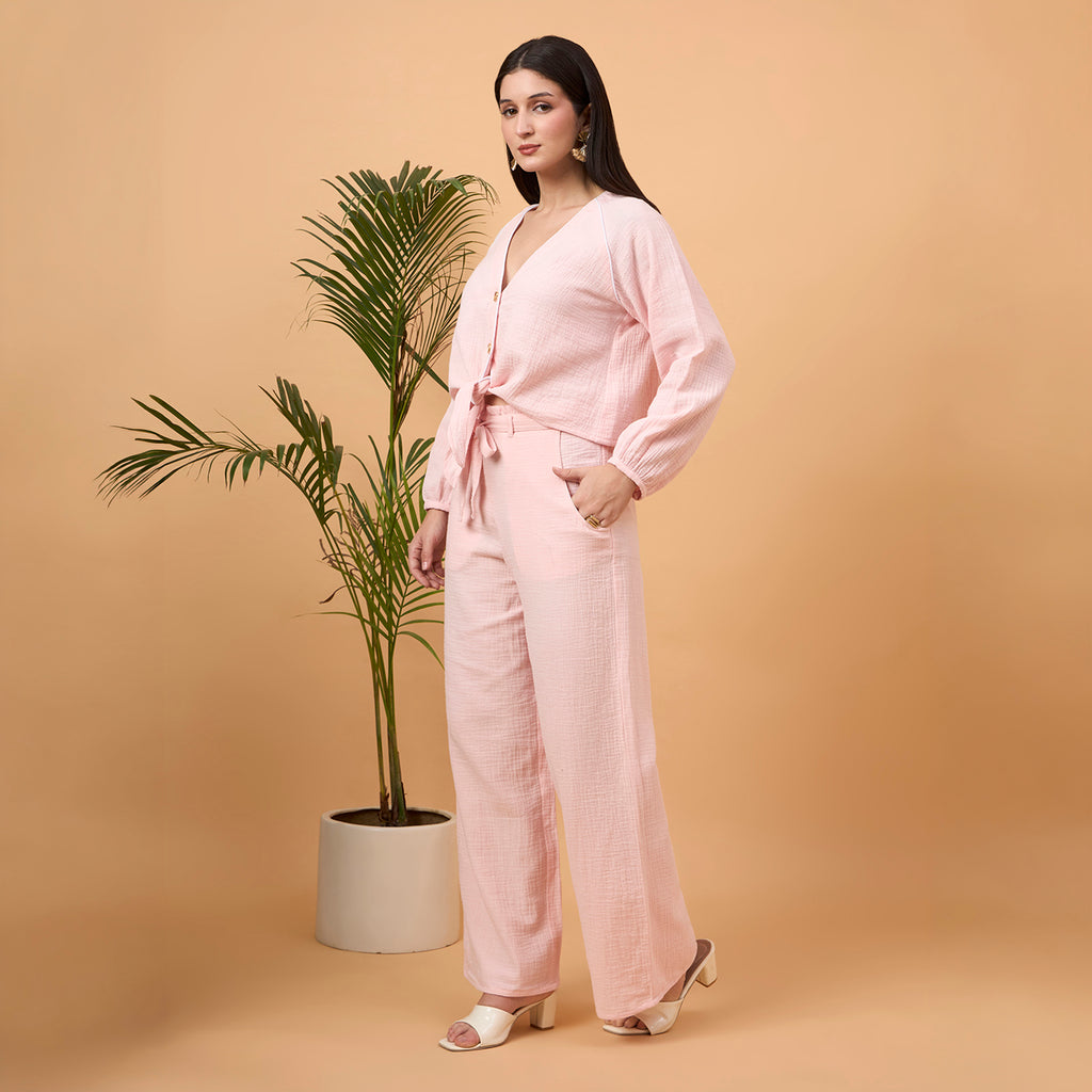 Light pink cotton coord set
