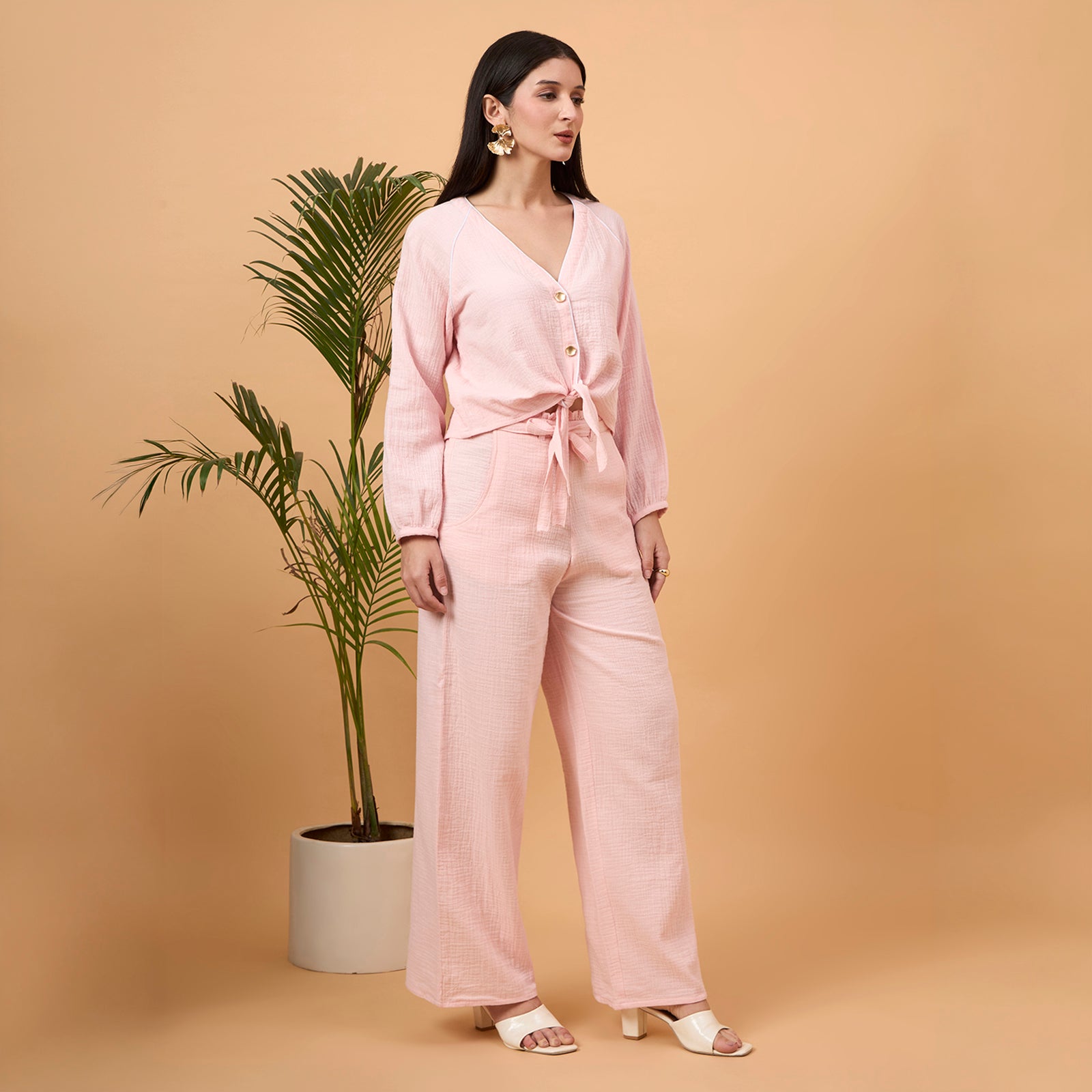 Light pink cotton coord set