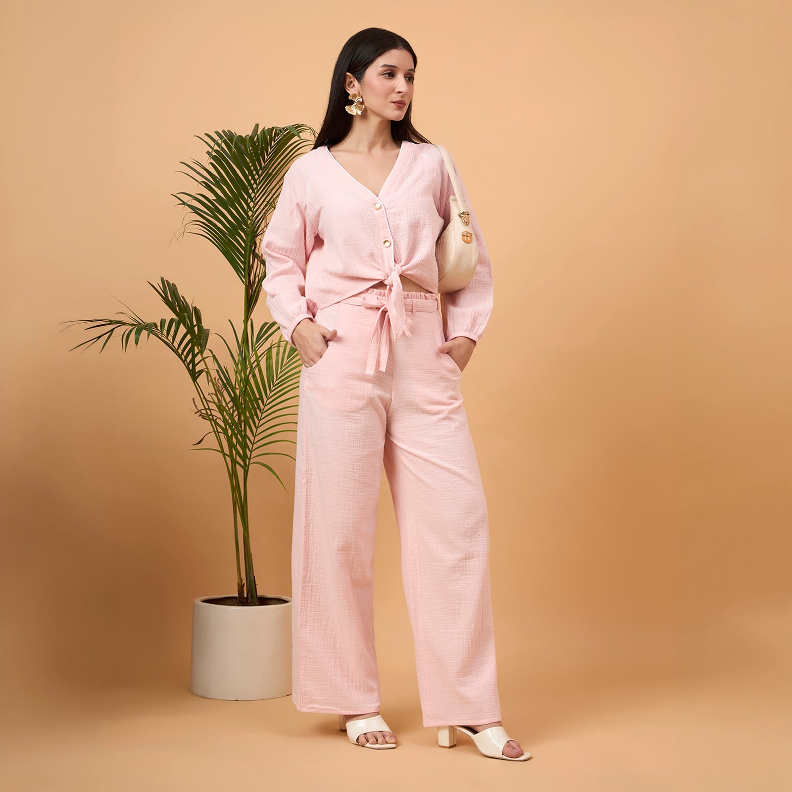 Light pink cotton coord set