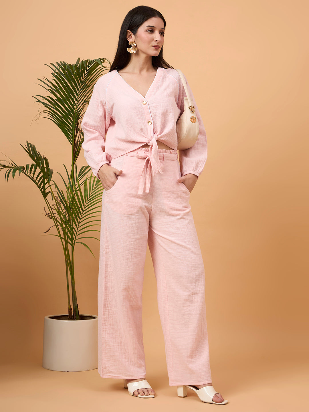 Light pink cotton coord set
