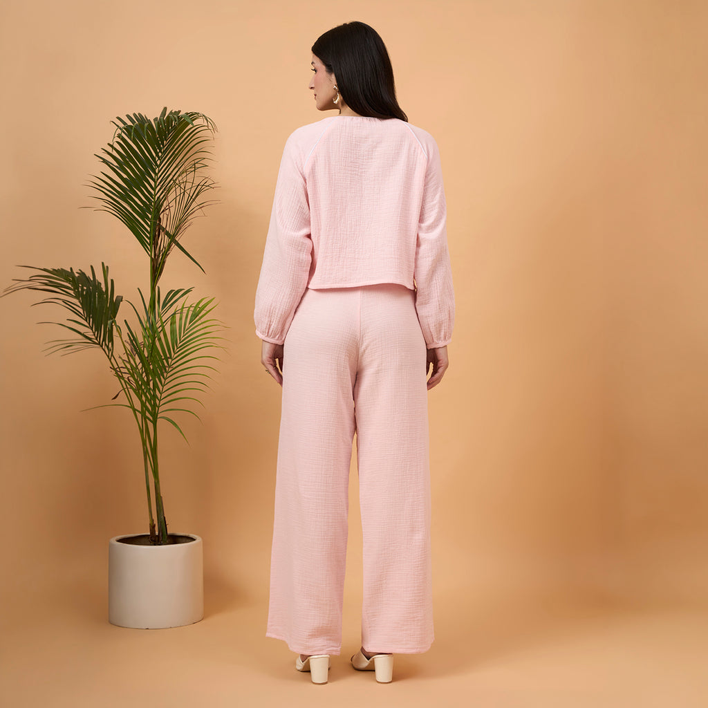 Light pink cotton coord set