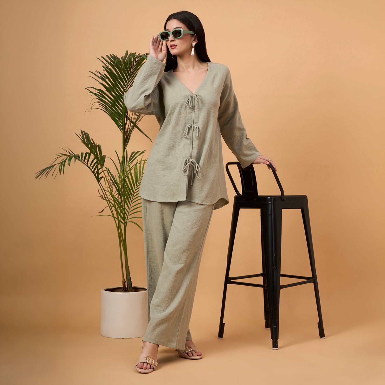 Olive green loungewear co-ord set