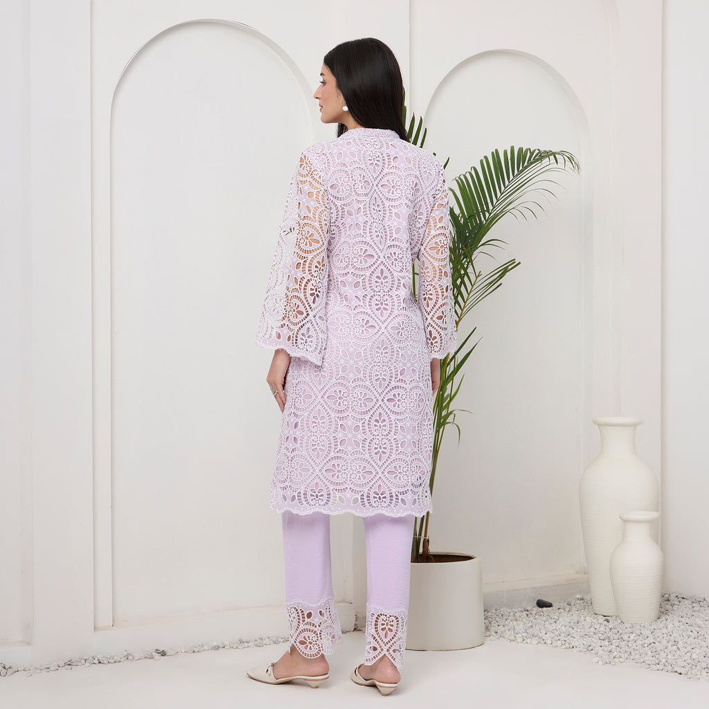 Lavender cutwork KP set with bag