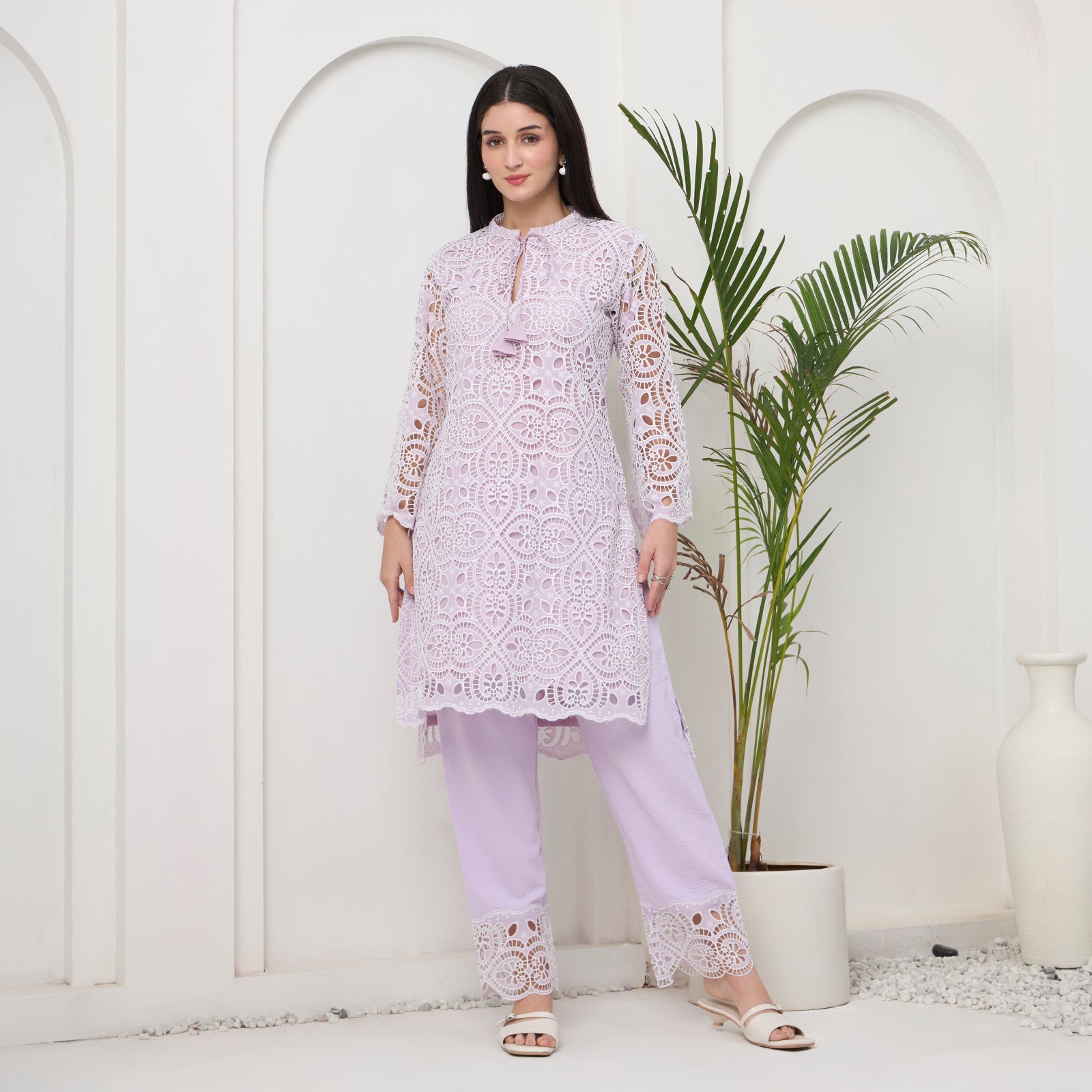 Lavender cutwork KP set with bag